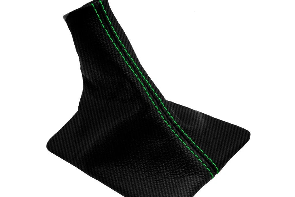 Manual Shift Boot Carbon Fiber for Ford Mustang (2005–2009) Green Stitch