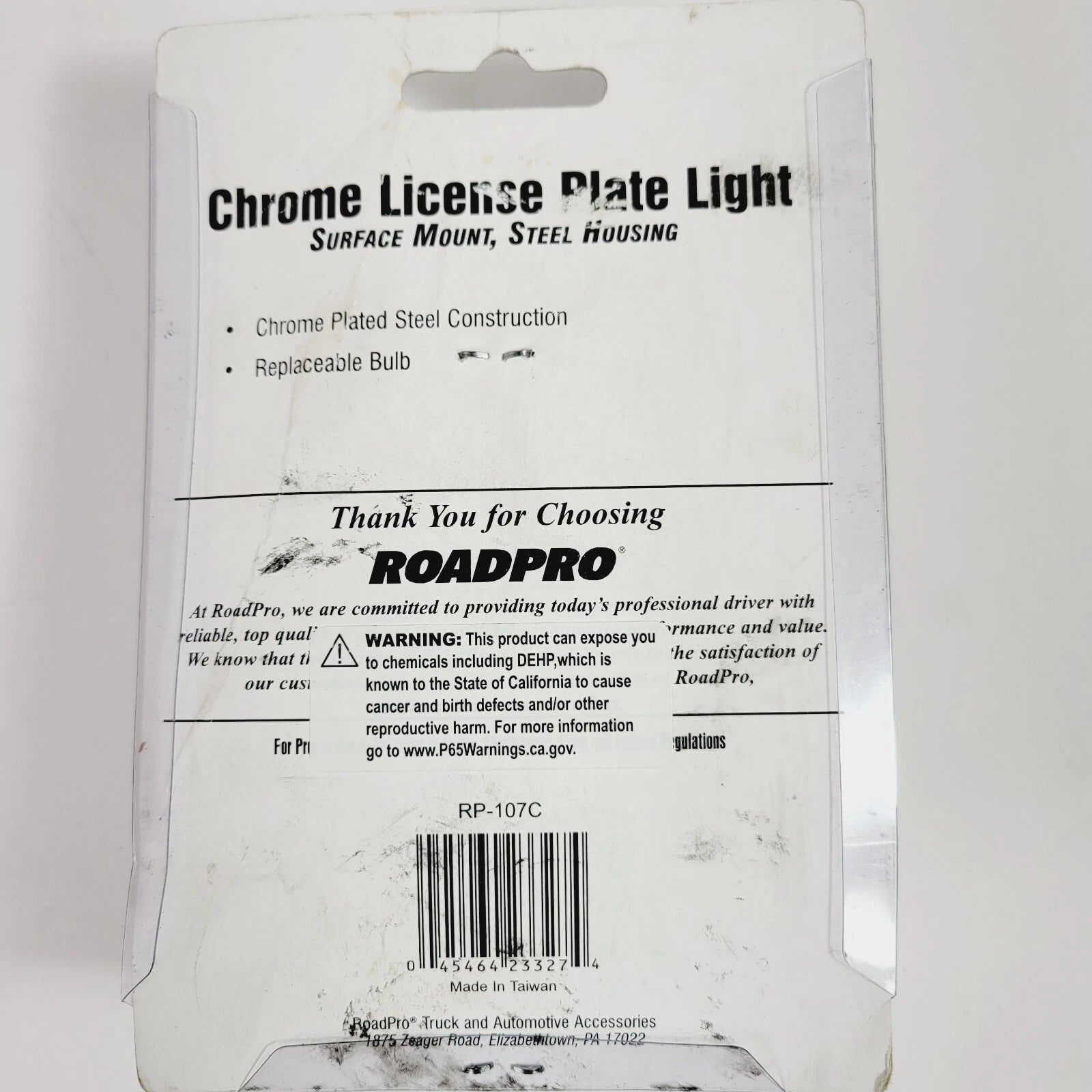 Chrome License Plate Light for Roadpro RP-107C (12V)