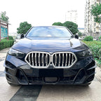 Carbon Look Front Bumper Side Fin Canard Splitter for BMW X6 (2023–2025)