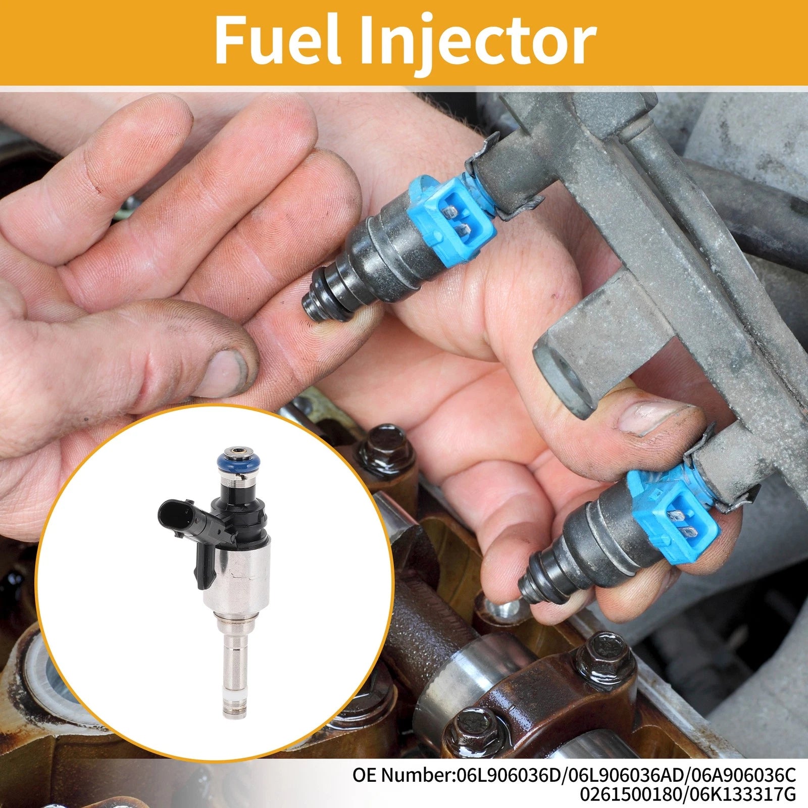 1 Pc Fuel Injector No.06L906036D/06L906036AD for Audi A3 2.0 TFSI (2015–2018)
