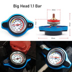 1.1BAR Blue Big Head Thermostatic Gauge Radiator Cap with Water Temp Meter