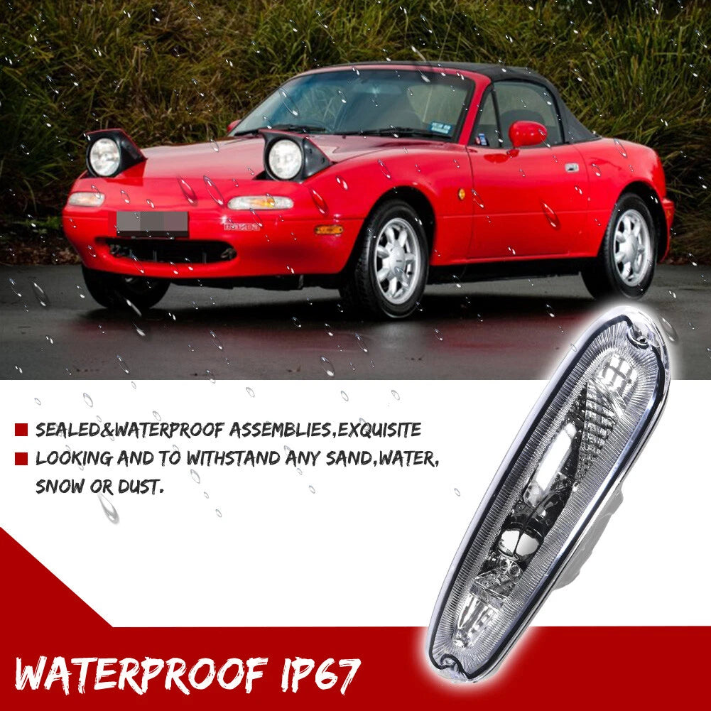 2X Clear Lens Front Bumper Turn Signal Lights for Mazda MX-5 Miata (1990–1997)