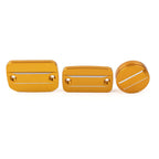 Gold Front Brake Clutch Fluid Reservoir Cap & Rear Brake Cover for Scrambler 1100
