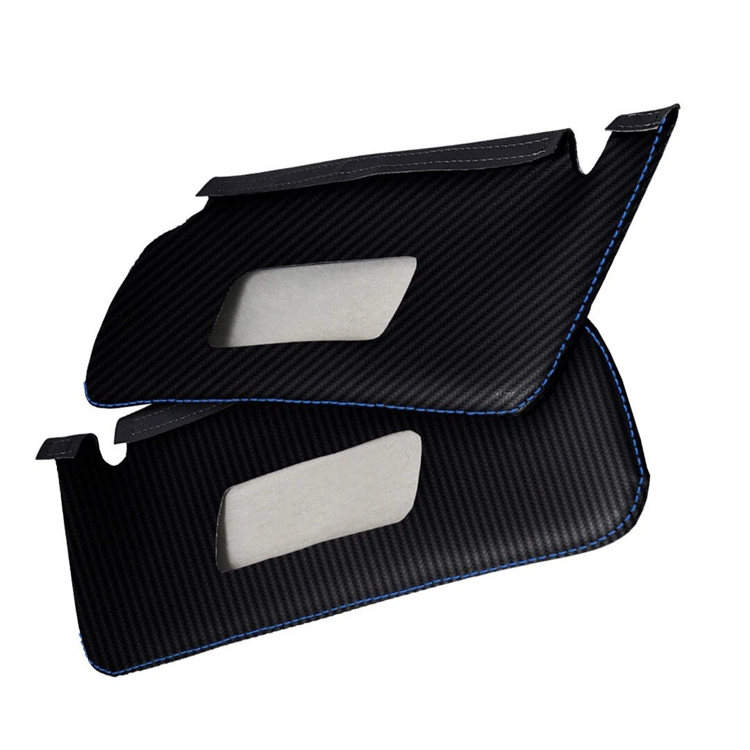 Sunvisors Cover Skin for Ford Explorer (2011–2019) Carbon Blue Stitch