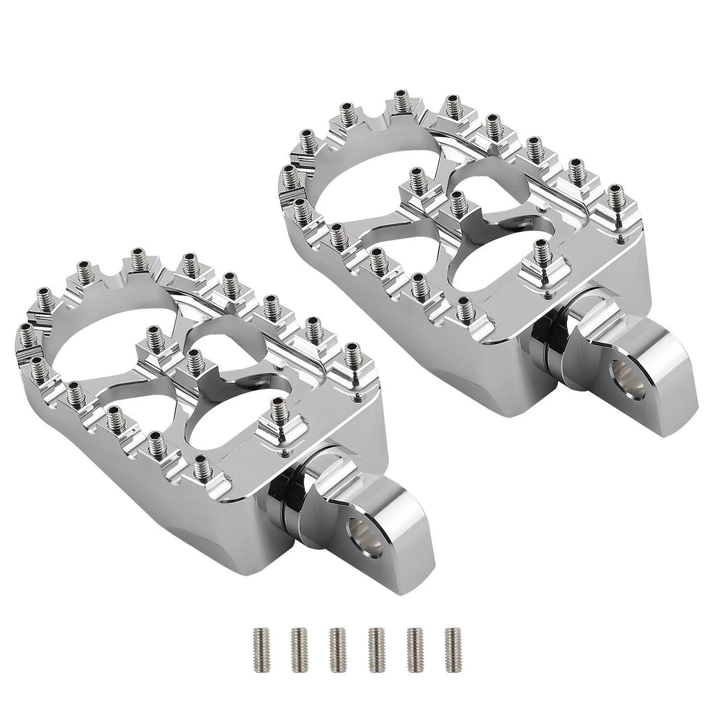 Set of 2 Aluminum Offroad CNC Wide Fat Foot Pegs for Harley Dyna Sportster