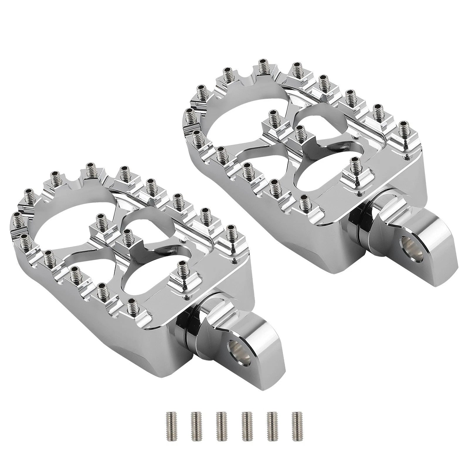 Set of 2 Aluminum Offroad CNC Wide Fat Foot Pegs for Harley Dyna Sportster
