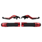 Red Extendable Brake Clutch Levers & Handlebar Grips for BMW C650GT C600 (2012-2016)