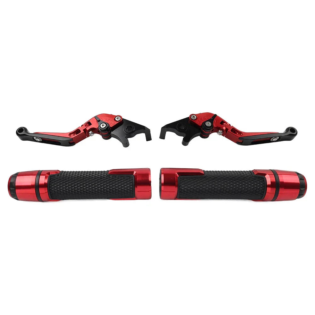 Red Extendable Brake Clutch Levers & Handlebar Grips for BMW C650GT C600 (2012-2016)