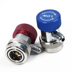 2 x Quick Coupler Adapter Valve Manifold Connector 1/4" High/Low for A/C R134A