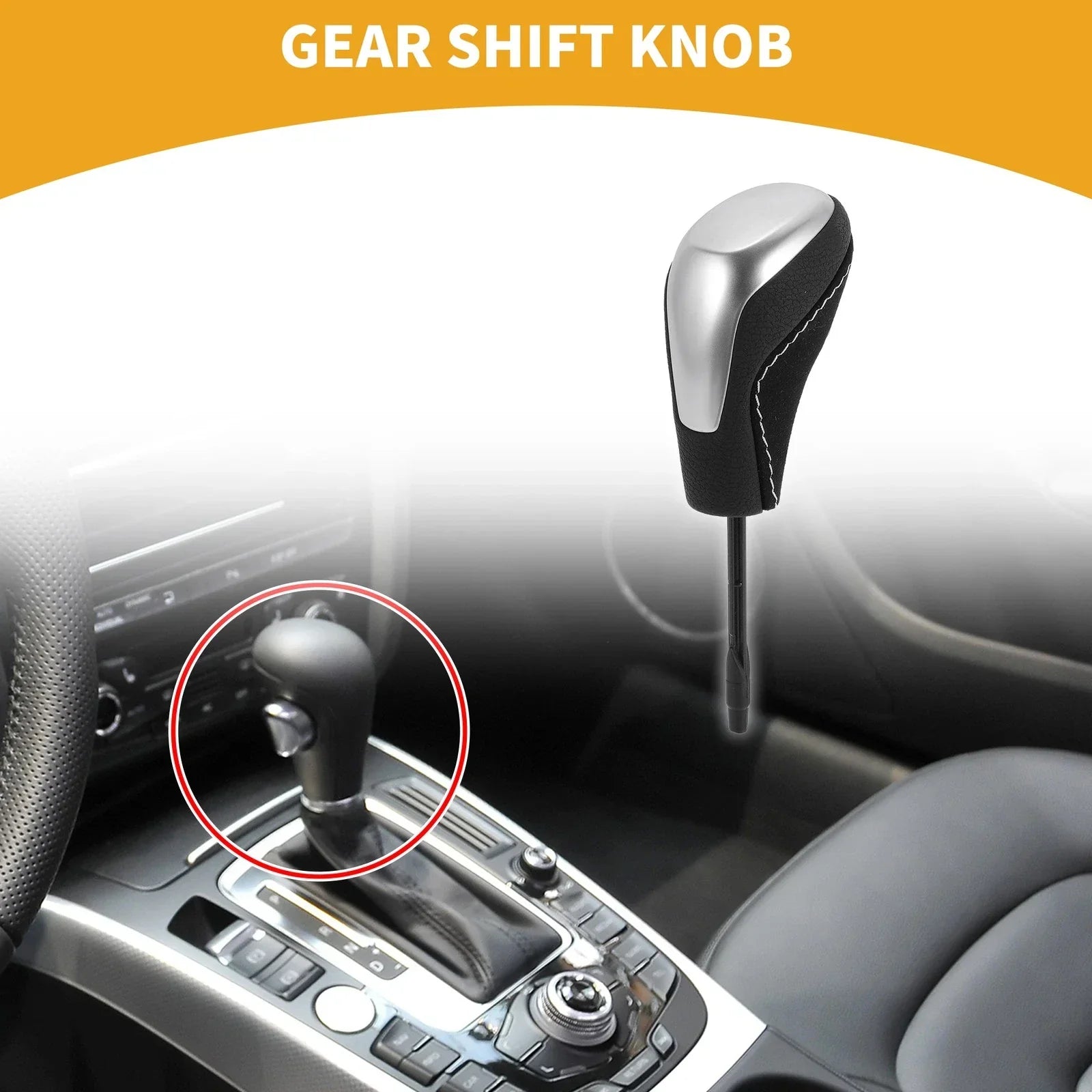 Automatic Gear Shifter Knob for BMW 318i (1997-1998) Faux Leather Black