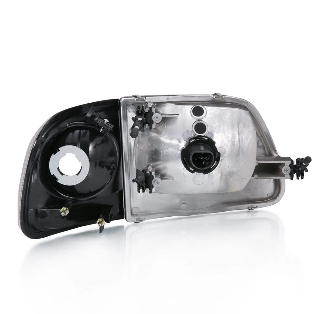 Clear Lens Crystal Headlight Set w Parking Light for Ford F-150 (1997-2003)