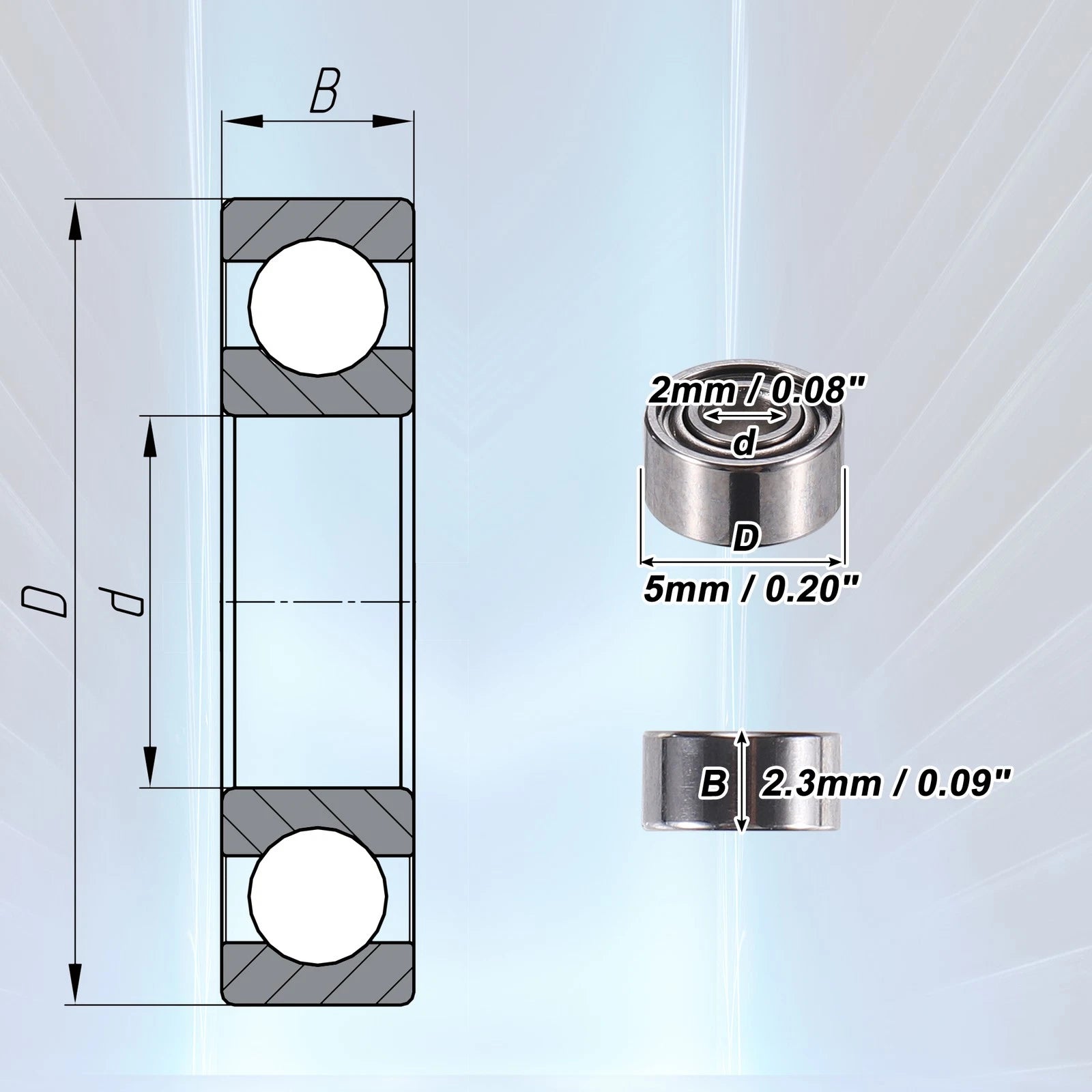 20pcs 682ZZ Double Metal Shield Ball Bearings for Various Models 