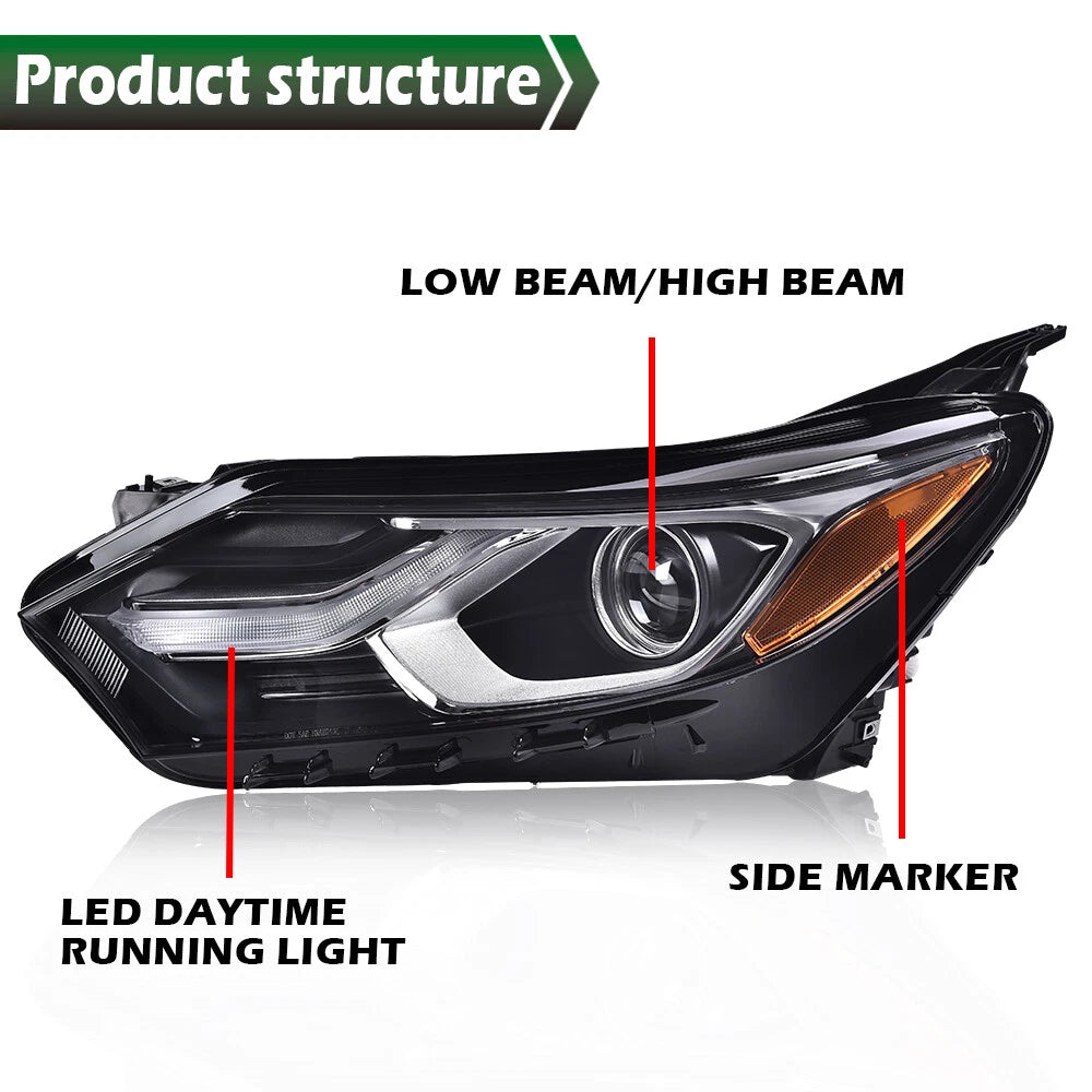 Left Projector Headlight with LED DRL for Chevrolet Equinox (2018–2021)