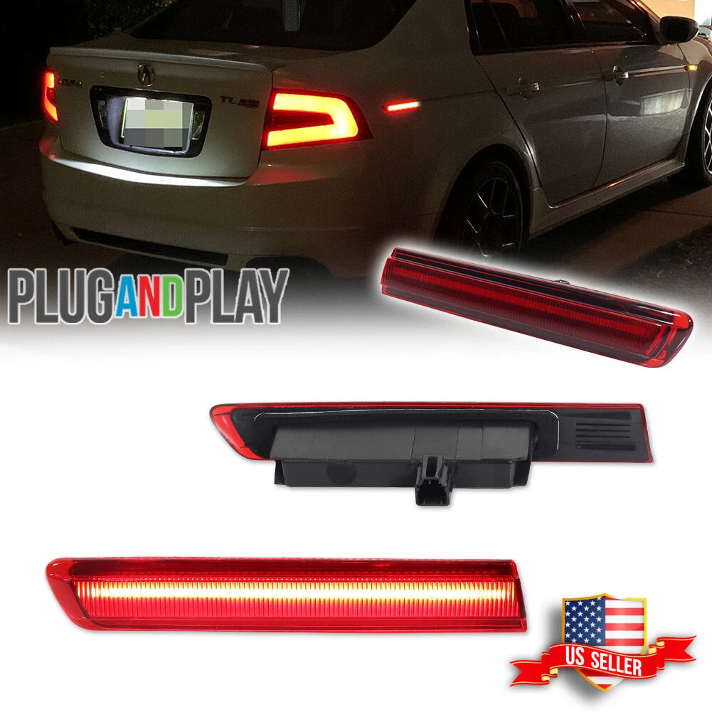 2X Red Lens LED Rear Side Marker Lights for Acura TL (2004–2008)