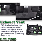 LED DRL Smoke Black Headlights for Ford F-150 Bronco (1992–1996)