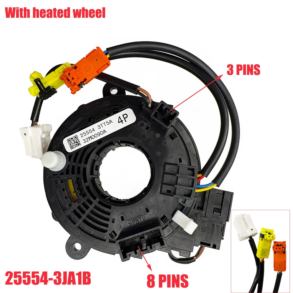 Clock Spring 25554-3JA1B for Nissan Pathfinder Murano (2013–2020) w/ Heated Wheel
