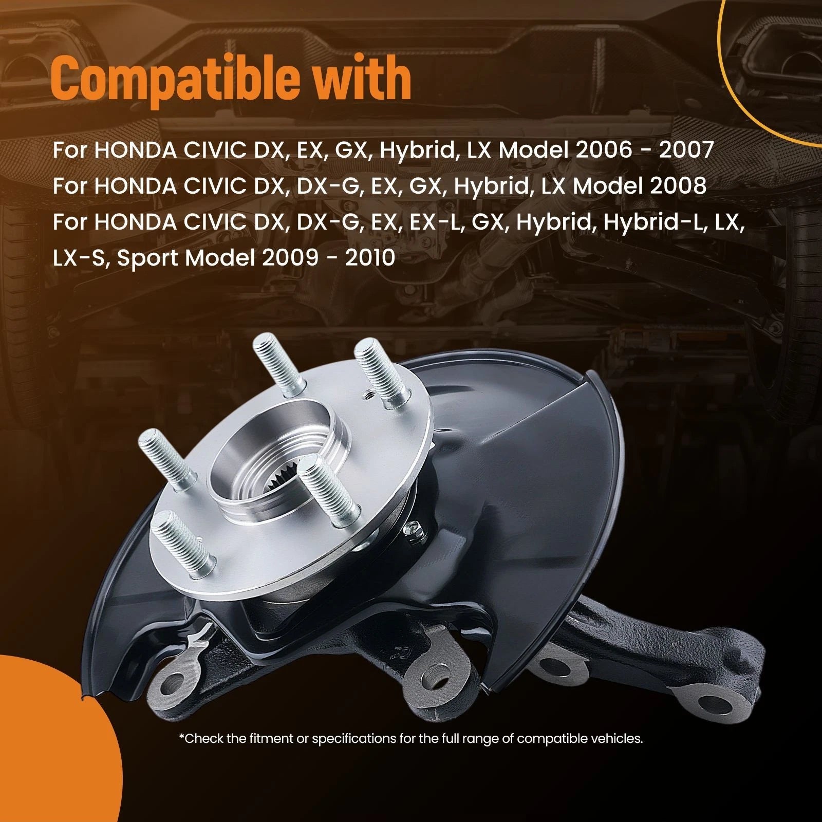 Wheel Bearing Hub Assembly for Honda Civic DX EX-L (2011) 44300SNA952