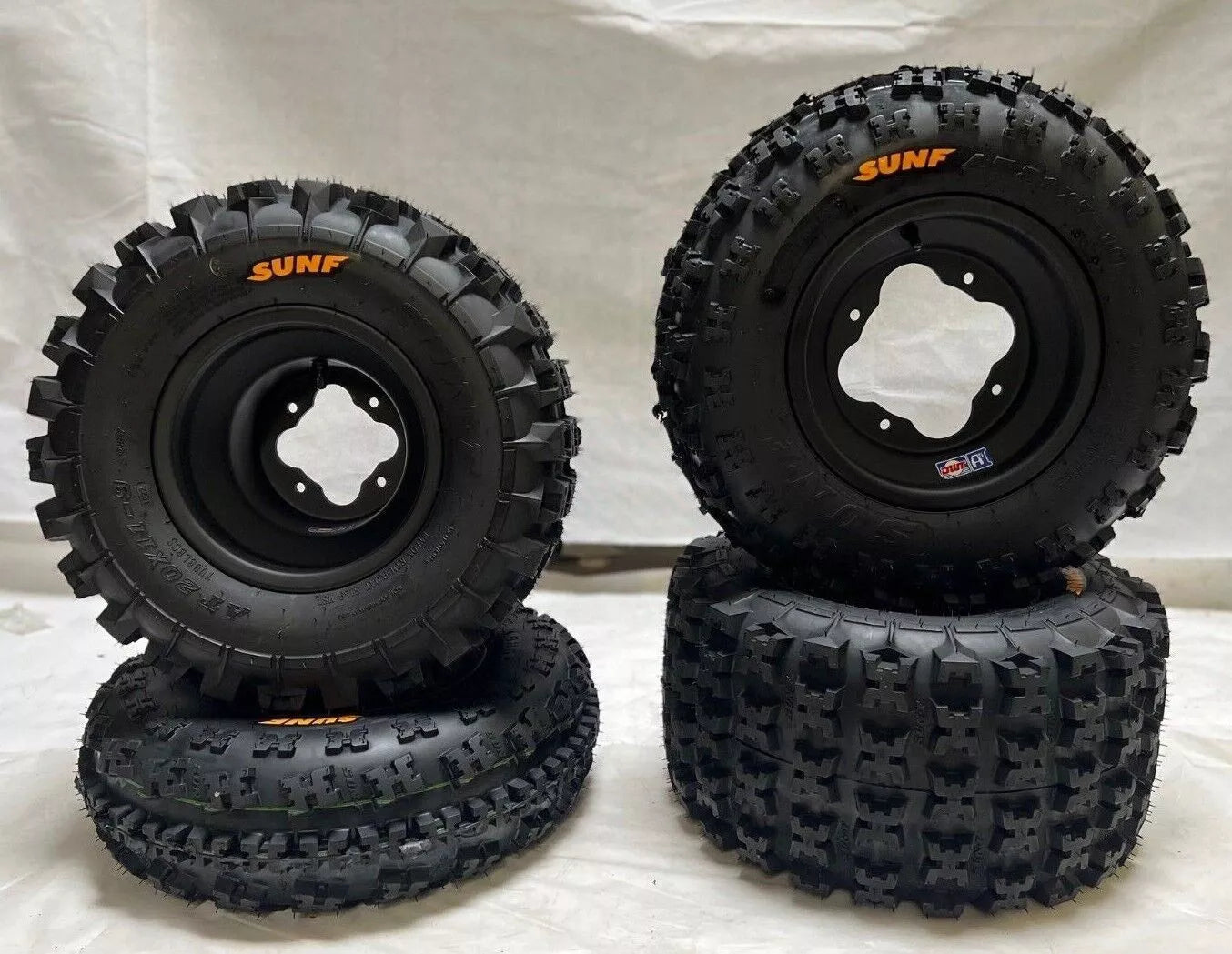 Set of 4 DWT A5 Black Rims & Sunf A027 Tires for TRX 250R 400EX 450R 450ER