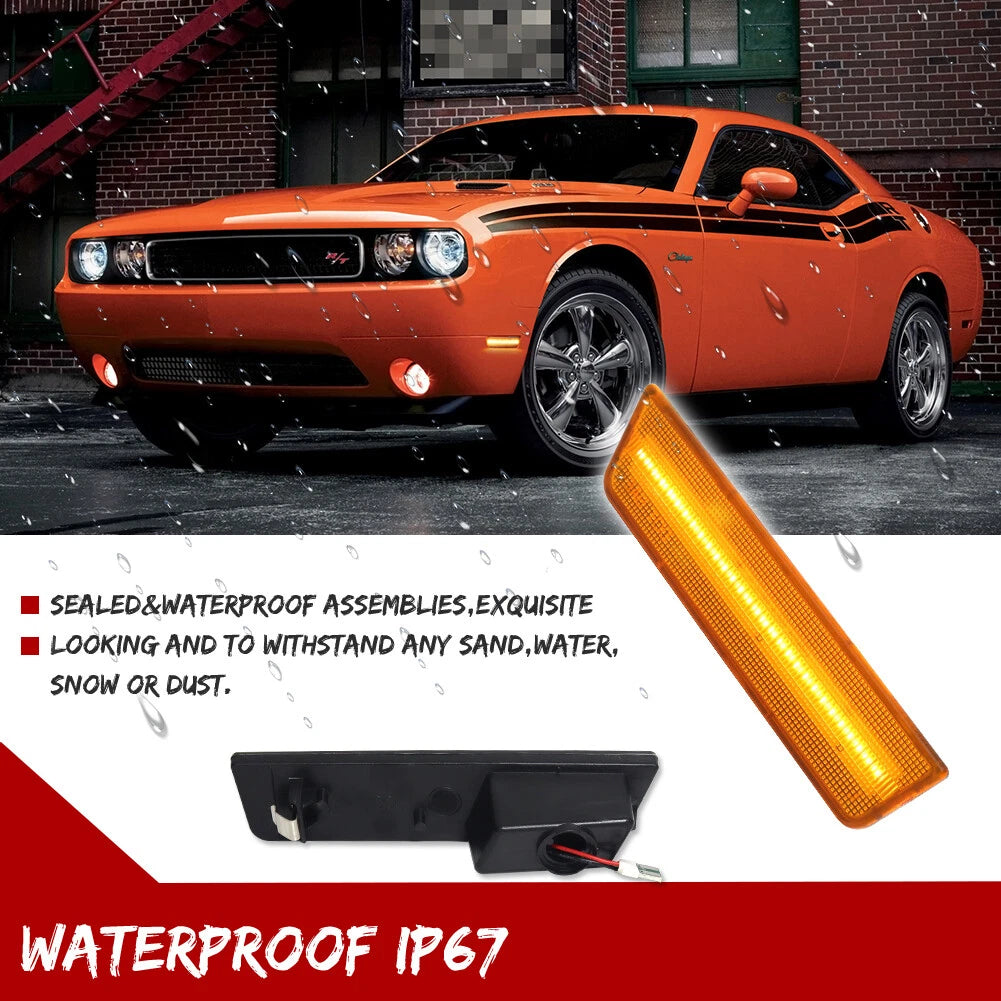 Amber LED Front Side Marker Lamps for Dodge Challenger (2008–2014)