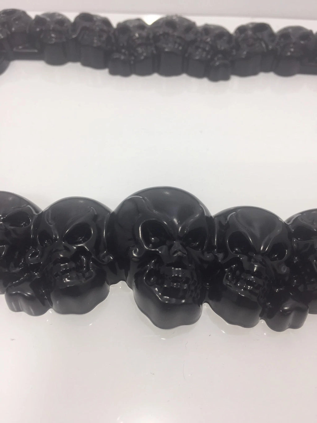 License Plate Frame Metal for Motorcycle Universal Fit with Black Skull (Any Year)