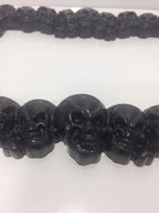 License Plate Frame Metal for Motorcycle Universal Fit with Black Skull (Any Year)