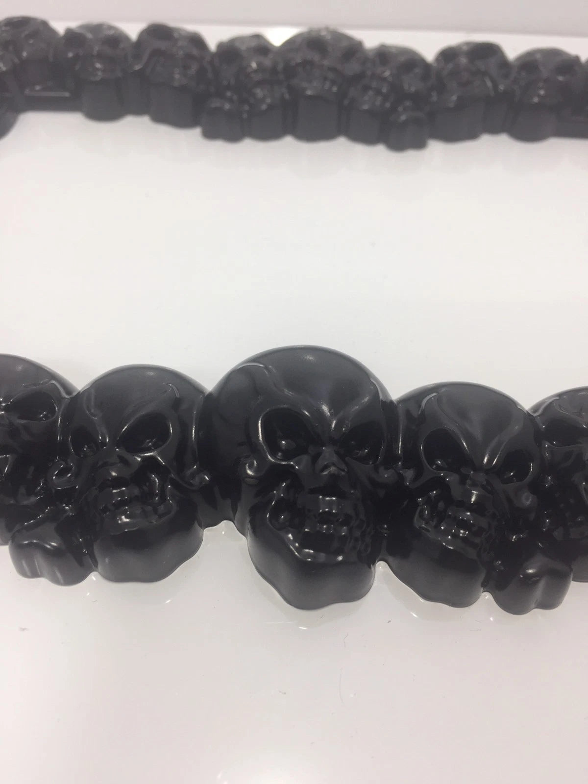 License Plate Frame Metal for Motorcycle Universal Fit with Black Skull (Any Year)