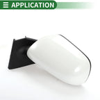 Left Side Door Mirror for Toyota Yaris Hatchback (2012–2019) Manual Folding White