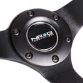 NRG 35cm 3" Deep Dish Black Suede Red Stitch Steering Wheel for Universal (2010–2023)