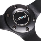 NRG 35cm 3" Deep Dish Black Suede Red Stitch Steering Wheel for Universal (2010–2023)