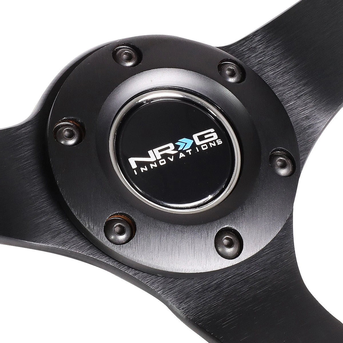 NRG 35cm 3" Deep Dish Black Suede Red Stitch Steering Wheel for Universal (2010–2023)