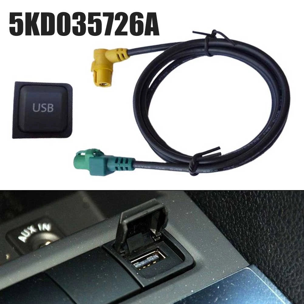 USB Socket Cable Car Charger Adapter for VW Golf MK5 MK6 (2003–2014) 5KD035724