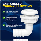 3/4" Angled Thru-Hull Fitting for Boat & Pontoon (FO4978)