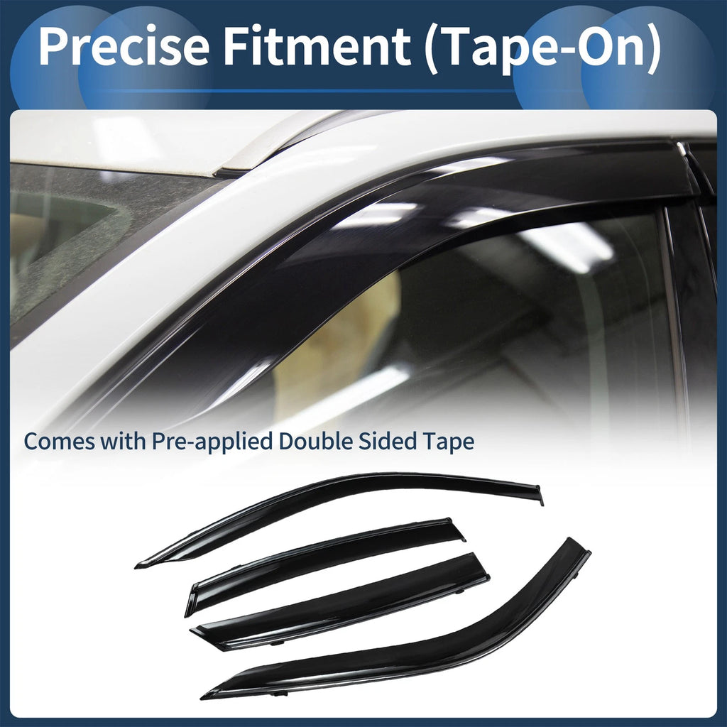 Set of 4 Window Deflectors for Honda Civic Sedan (2022) - Black Vent Visors