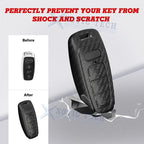 Carbon Fiber Style Hard Shell Key Fob Cover Case for Audi (2017-2020)