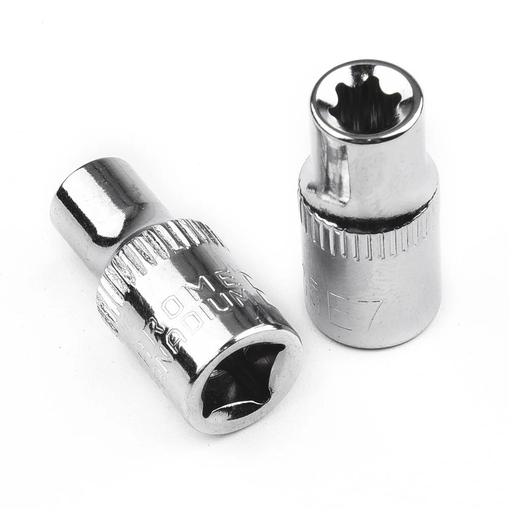 Set of 6 Steel Wrenches Drive Socket E4-E10 for Star Bolts