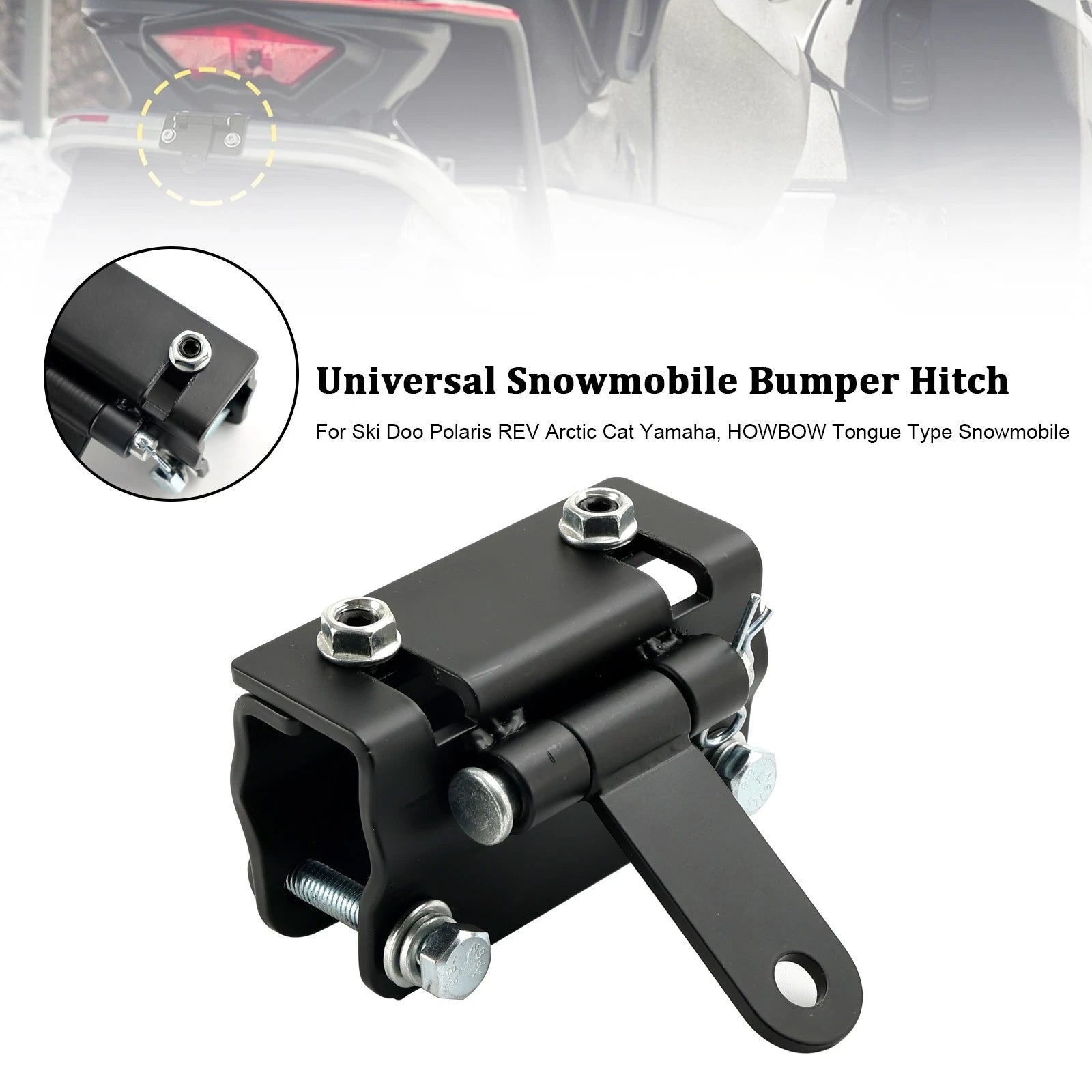Universal Snowmobile Bumper Hitch for Polaris Ski Doo Arctic Cat Yamaha