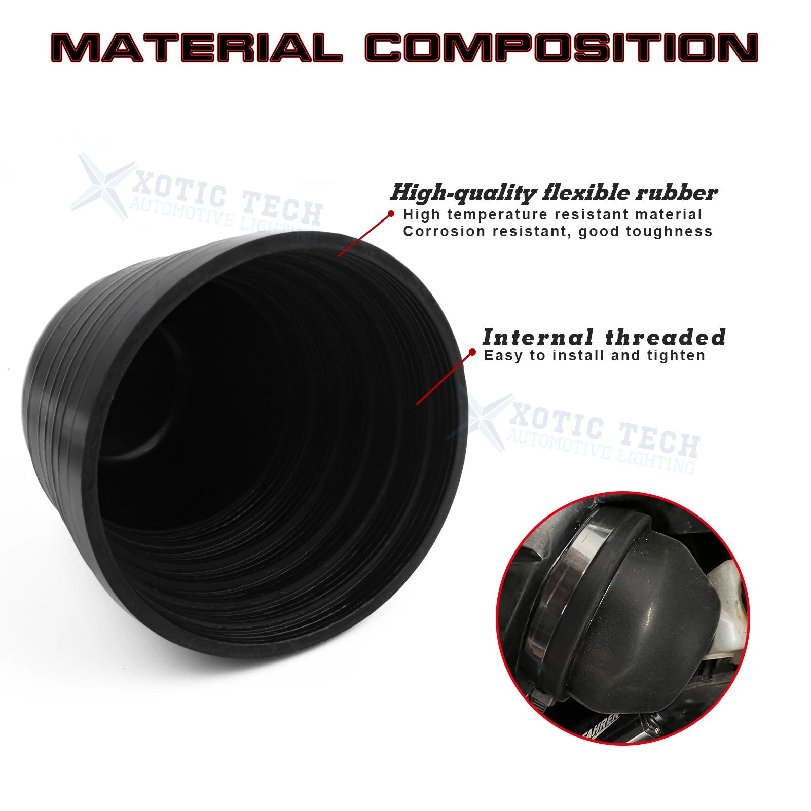 Flexible Rubber LED Headlight Dustproof Housing Cover Seal for 70-100mm (2025-2025)