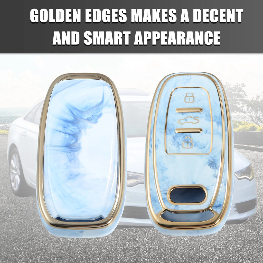 Key Fob Remote Control Cover 3 Button TPU Shell Blue for Audi A6 (2012–2018) 745060244857