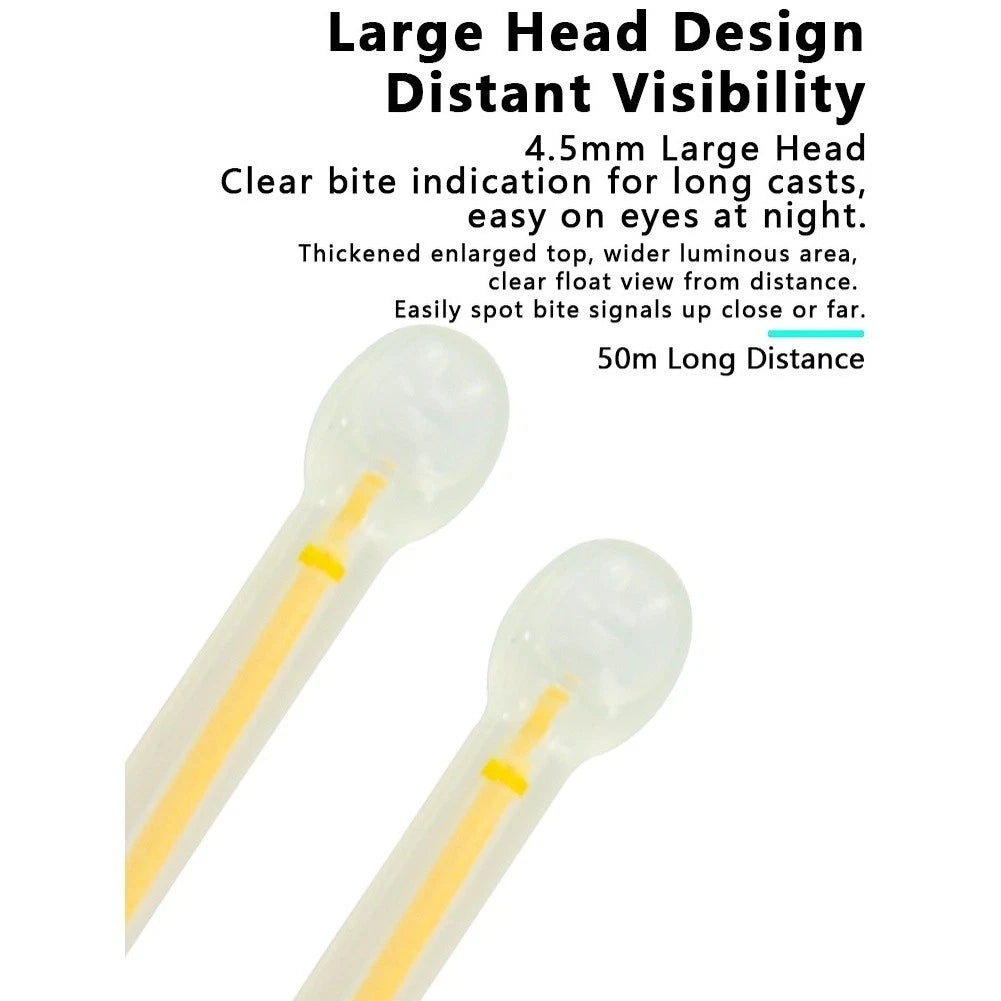 10pcs Waterproof Glow Head Fishing Accessories for Night Fishing
