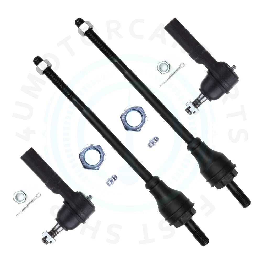 Set of 4 Front Inner Outer Tie Rod Ends for Chevrolet Express GMC Savana (2003–2019)