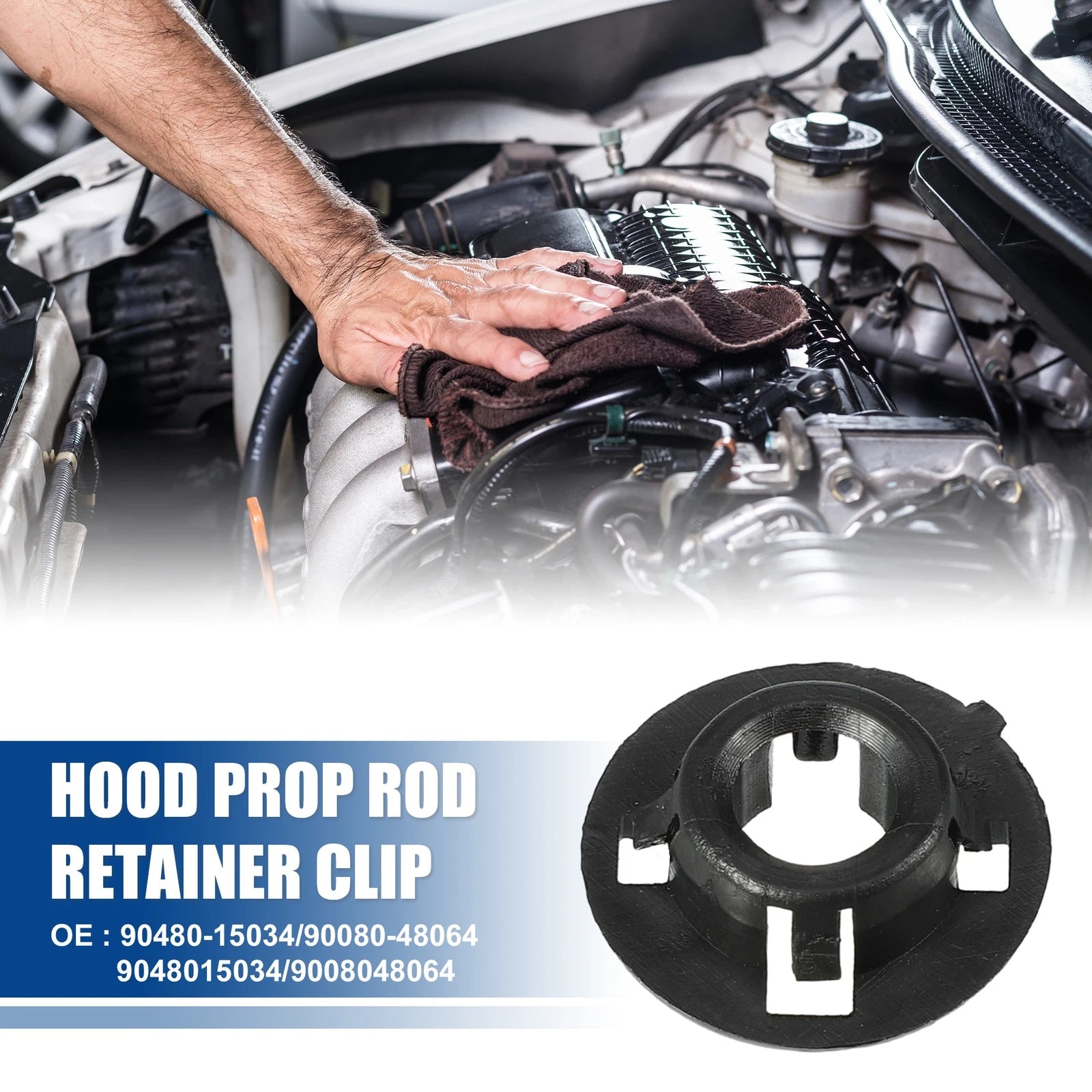 10 Pcs Hood Prop Rod Holder Clip for Toyota RAV4 (1996–2000)