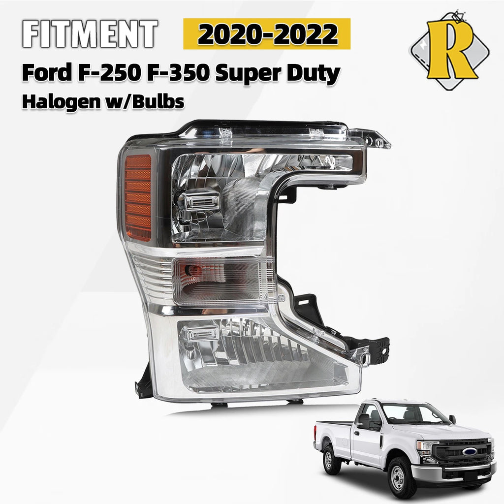 Halogen Headlight with Bulbs for Ford F-250 F-350 Super Duty (2020–2022)