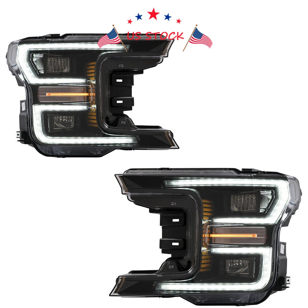 2X LED Blackout Headlights for Ford F-150 (2018–2019)