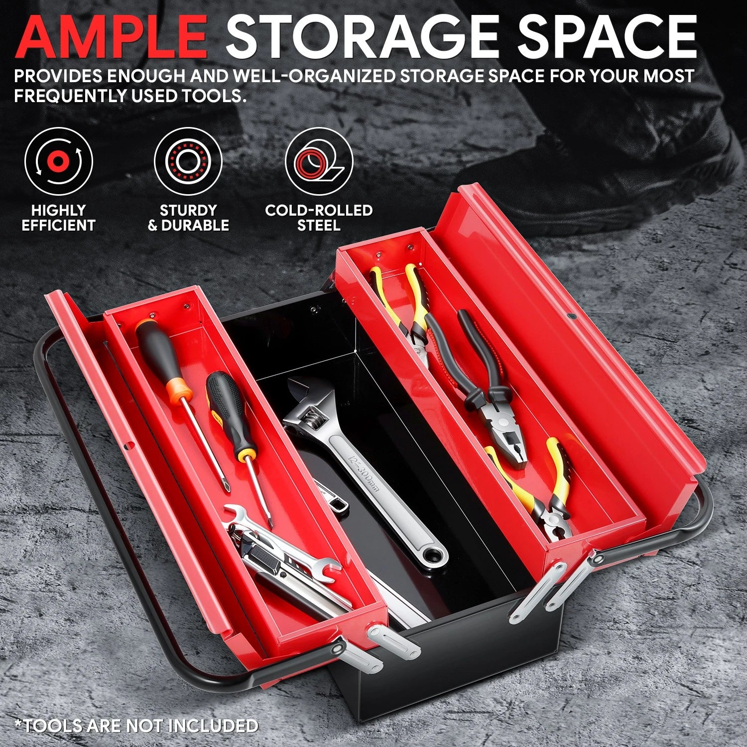 18" Tool Case Storage Organizer Cabinet with Drawers for Workshop