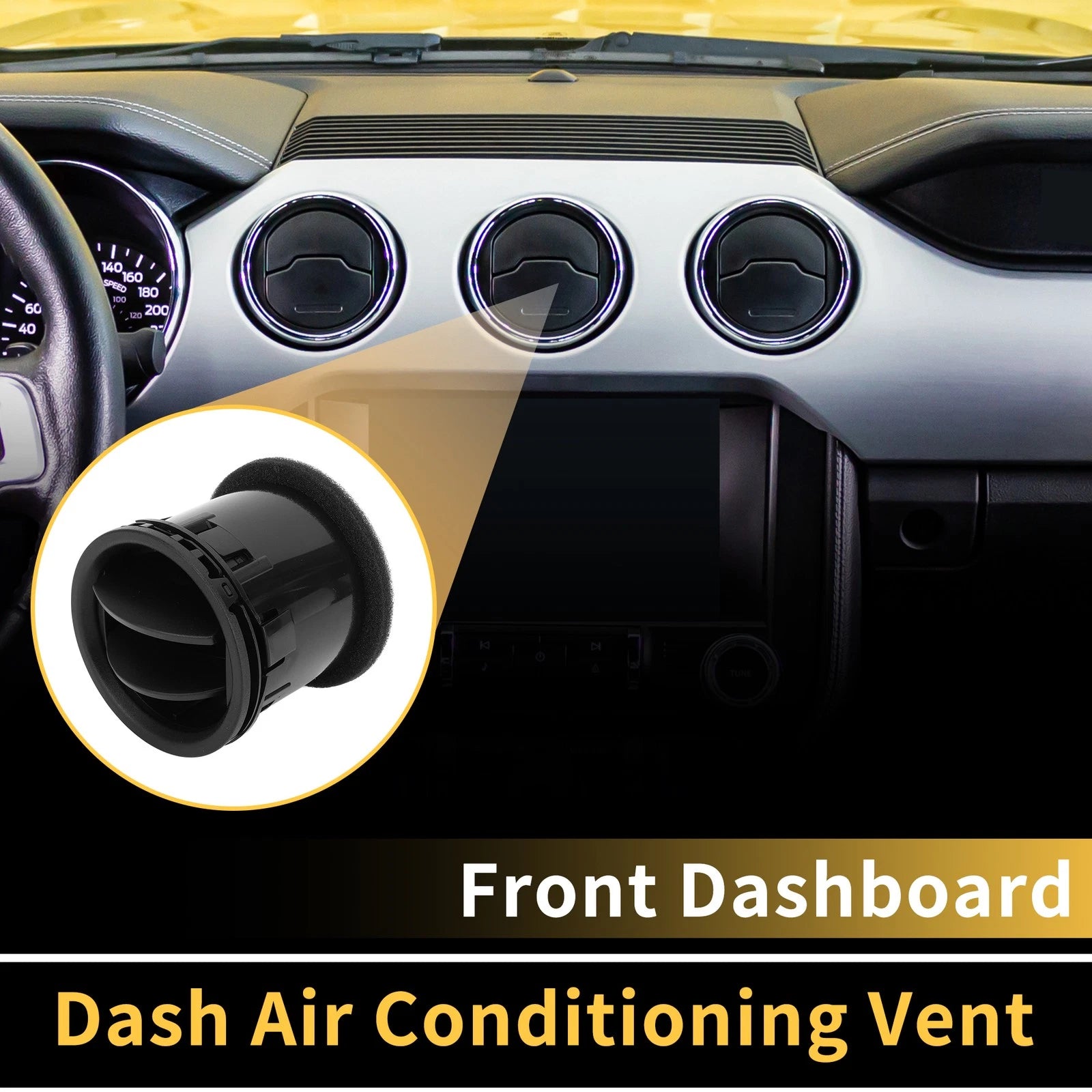 Dash AC Heater Air Vent for Ford F150 (2004–2008) Center Outlet Black