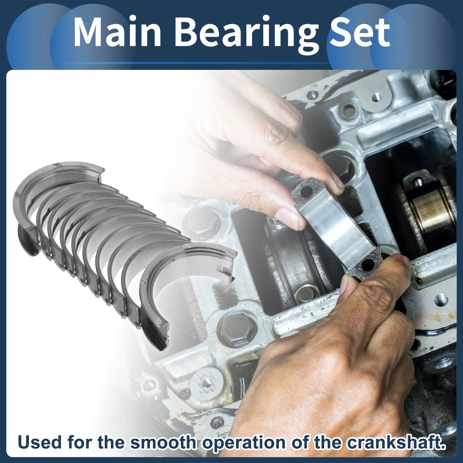 Main Bearing Set No.056105501B for Volkswagen Polo (1999–2009) 10 Pcs