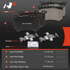 Set of 4 Front Ceramic Brake Pads for Mercedes-Benz SL400 (2015–2016)