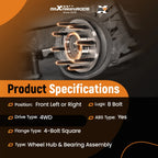 4WD Front Wheel Hub Kit for Silverado Sierra HD 2500/3500 (2011–2019)