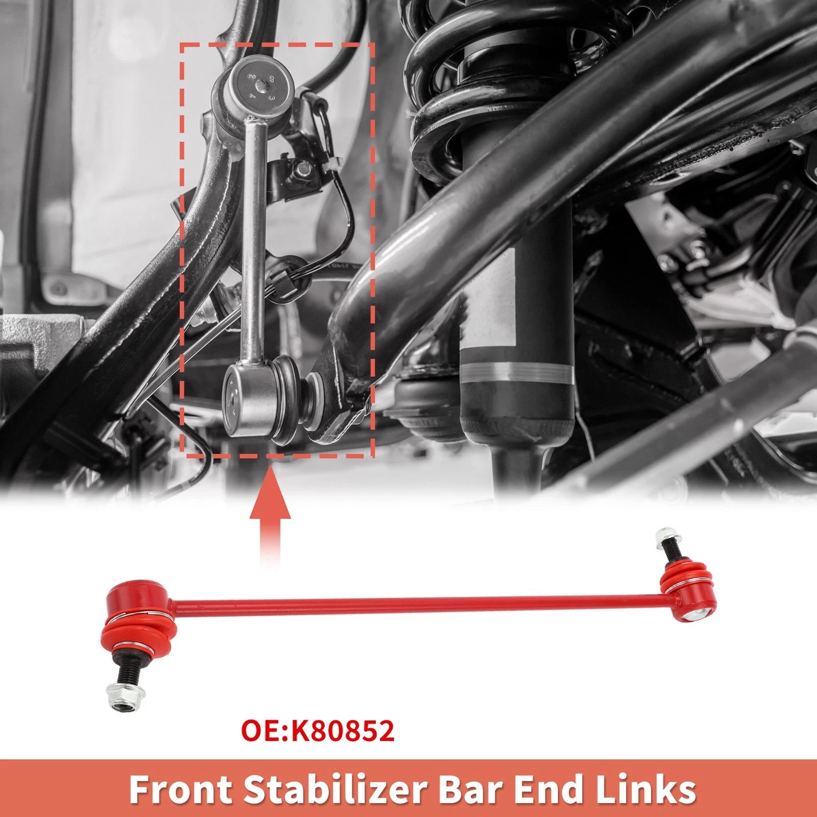2pcs Front Sway Bar Links Stabilizer Link Kit for Saturn Relay (2005–2007) No.K80852