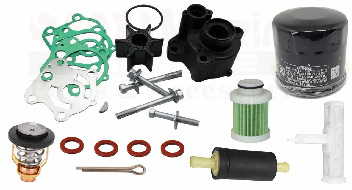 Outboard Maintenance Kit for Yamaha F80B (Thermostat, Oil, Fuel Filter)